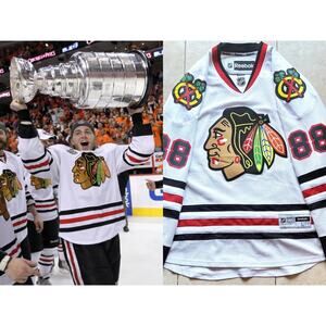 Patrick KANE #88 Chicago Blackhawks 2000s Reebok Premier jersey L white NHL vtg